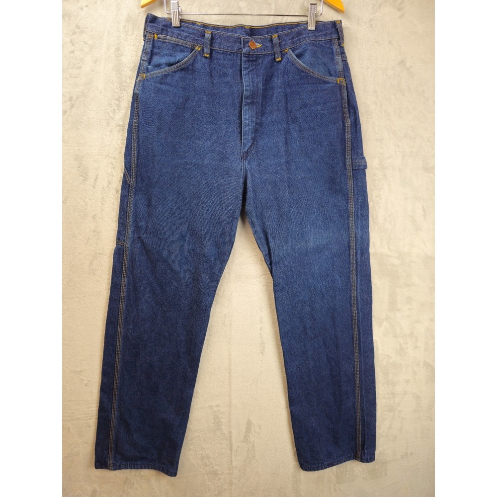 Vintage Big Ben Carpenter Jeans Mens 34x31 Blue Denim Made USA Relaxed Work